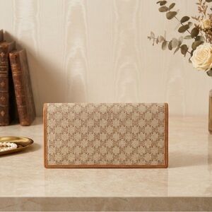 Celine Beige and Brown Clutch